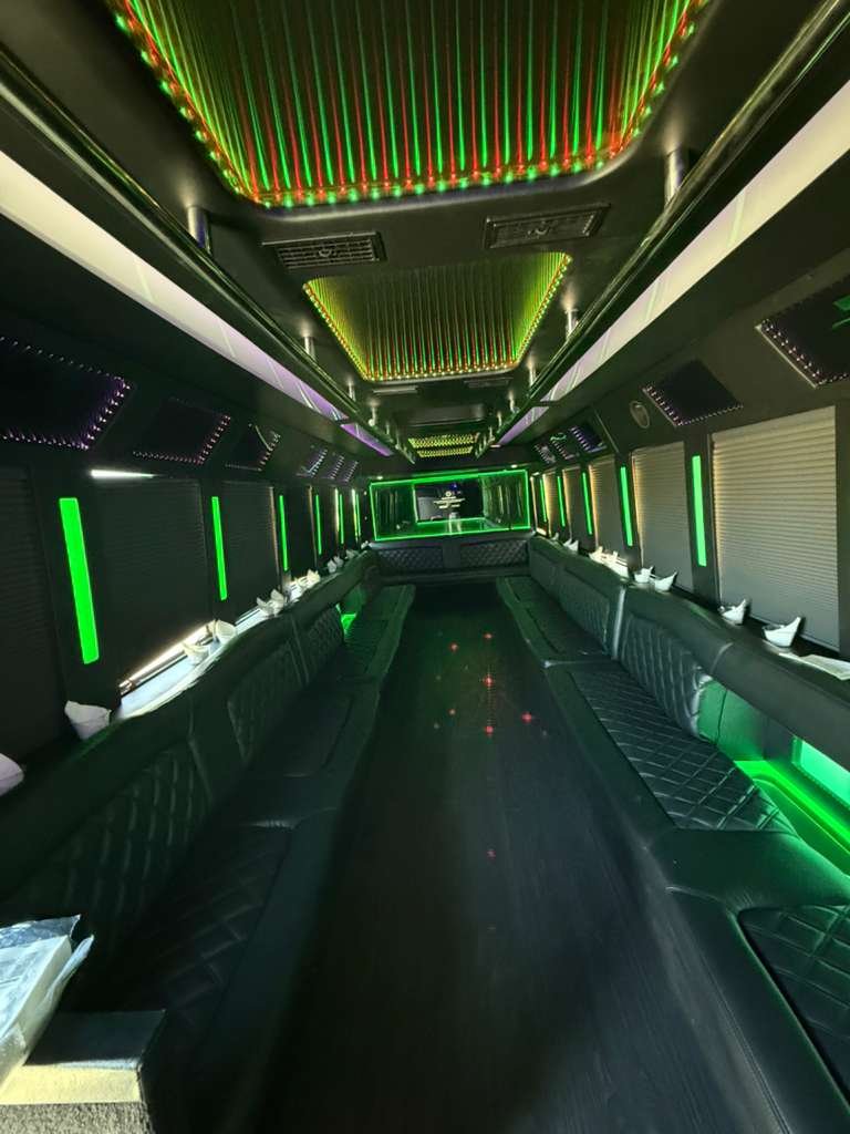 30-40 Passenger Party Buses Bay interior