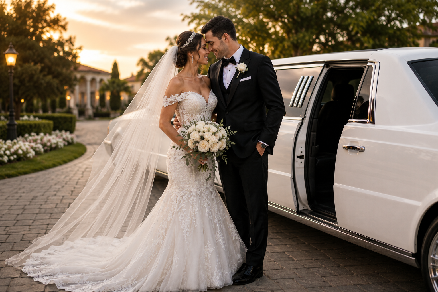 Bride and Groom wedding transportation package