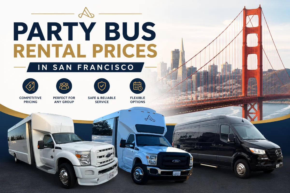 Party bus rental prices in San Francisco