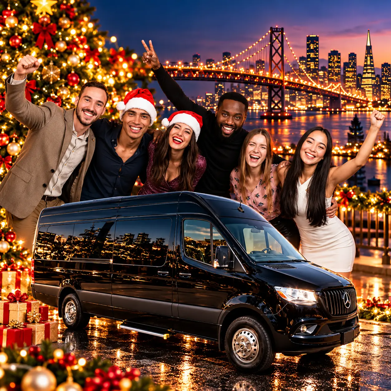 Christmas party transportation San Francisco